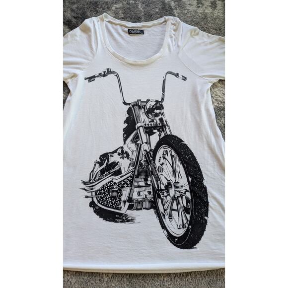 Lauren Moshi Long Sleeve Tee, Chopper Print - Small, Made In USA - Picture 7 of 13